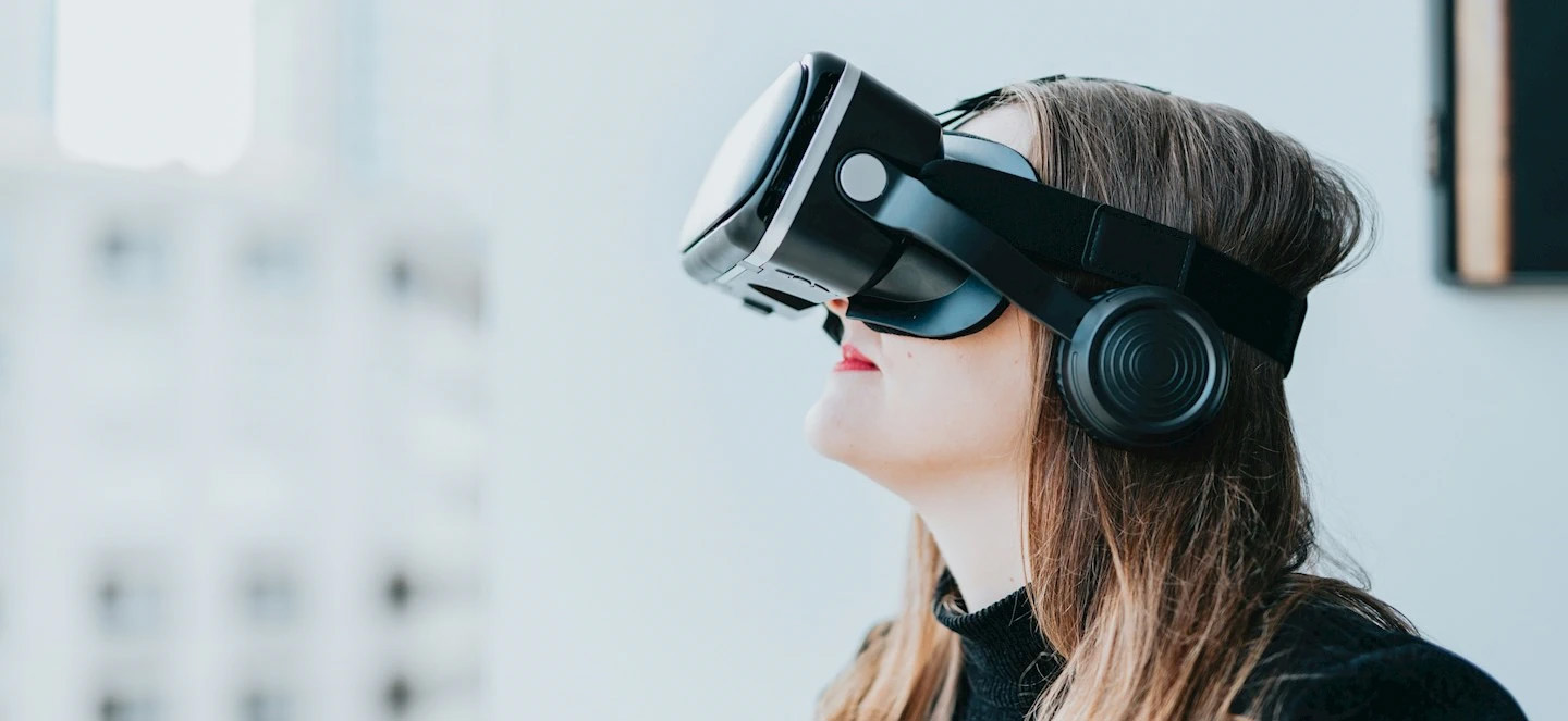 Person wearing VR headset