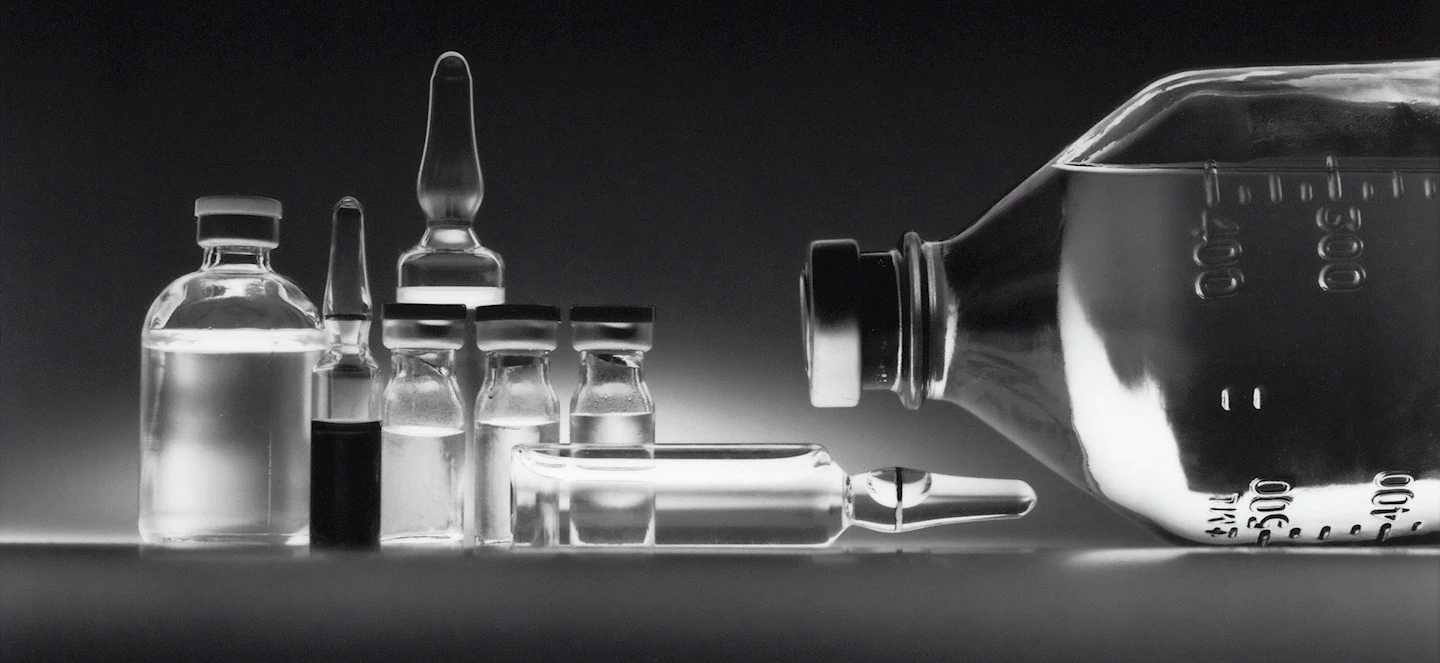 Vials and containers of medical liquids