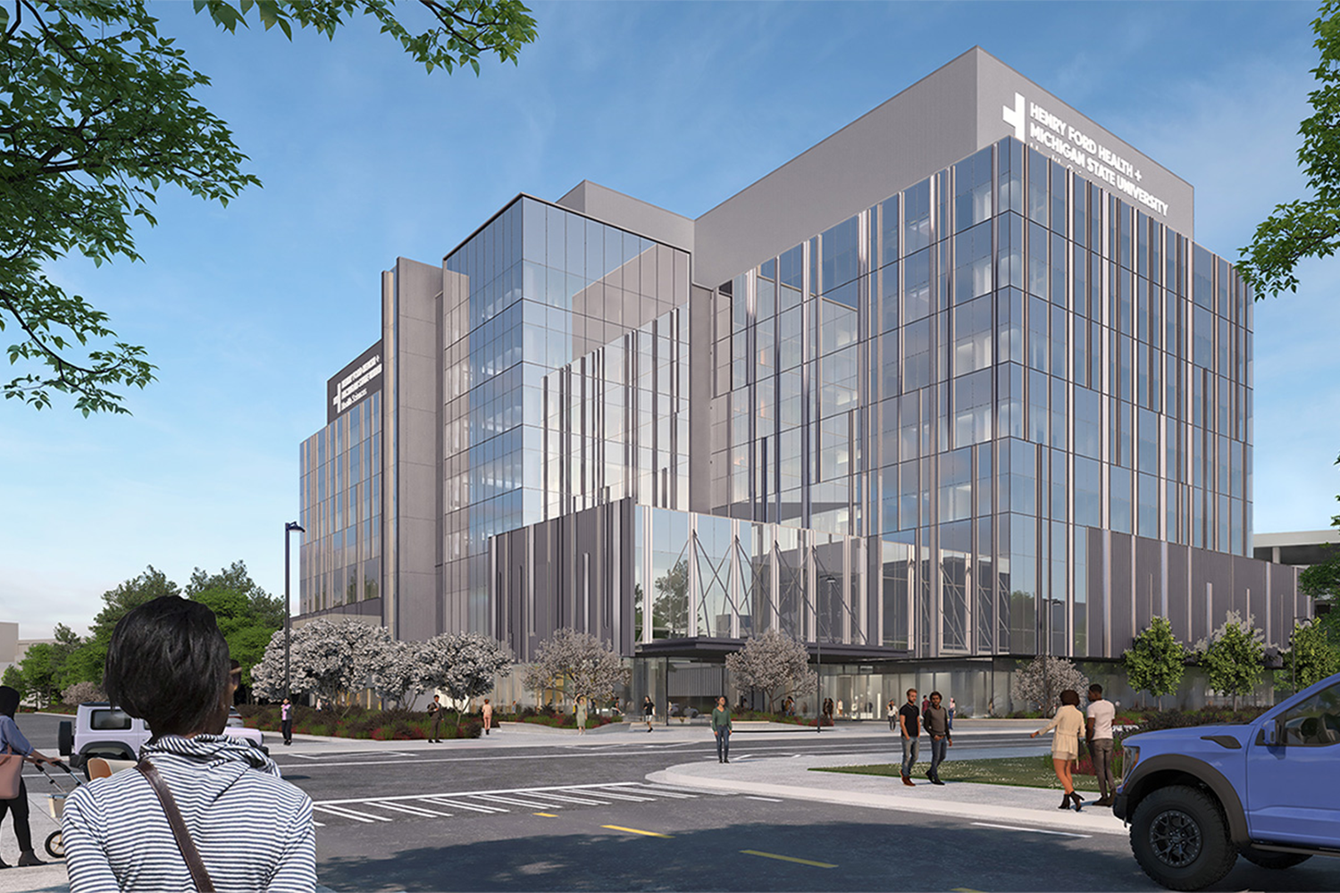 A render of the proposed Henry Ford and MSU Health Research Building