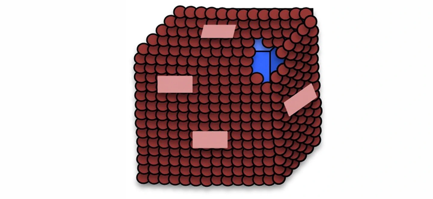 Prussian blue nanoparticle squares covered in exomes