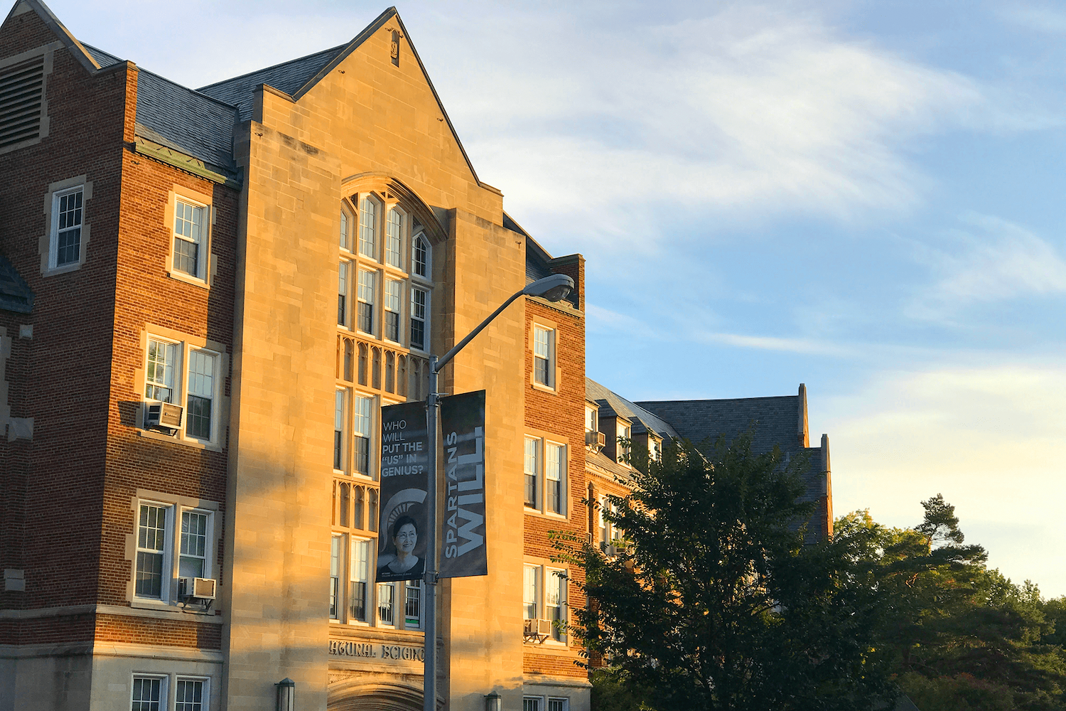College of Natural Science building in the evening